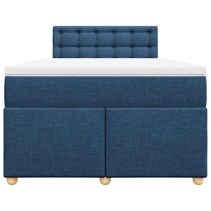 Boxspring met matras stof blauw 120x190 cm