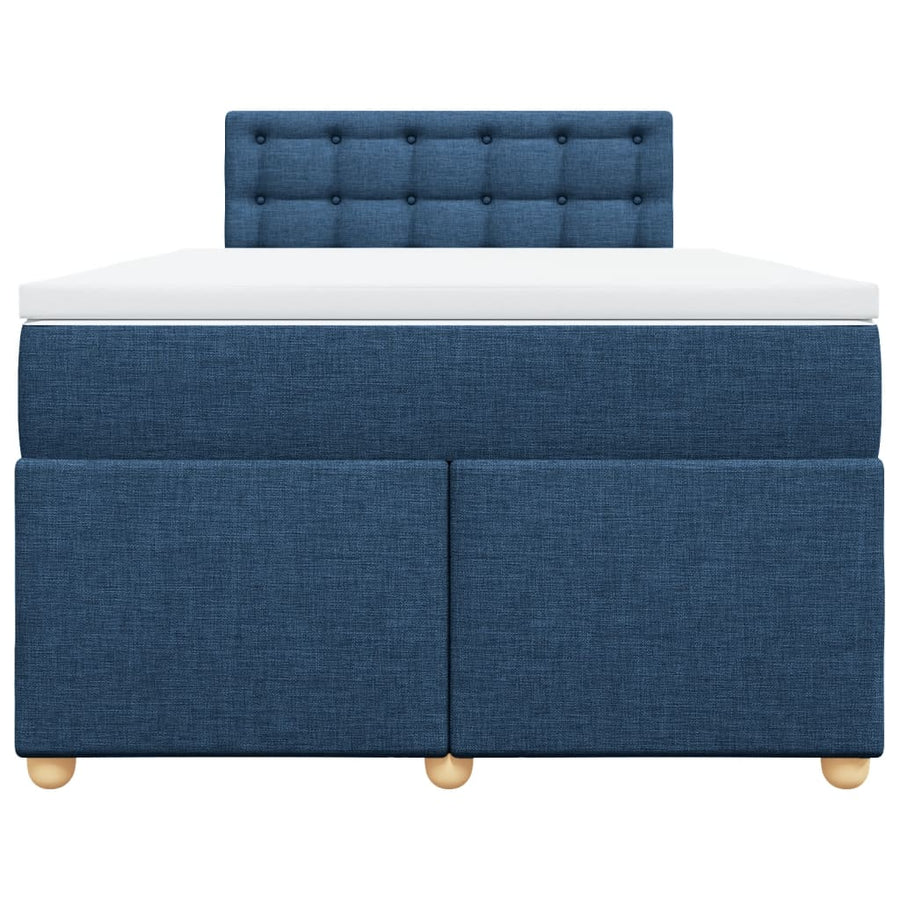 Boxspring met matras stof blauw 120x190 cm