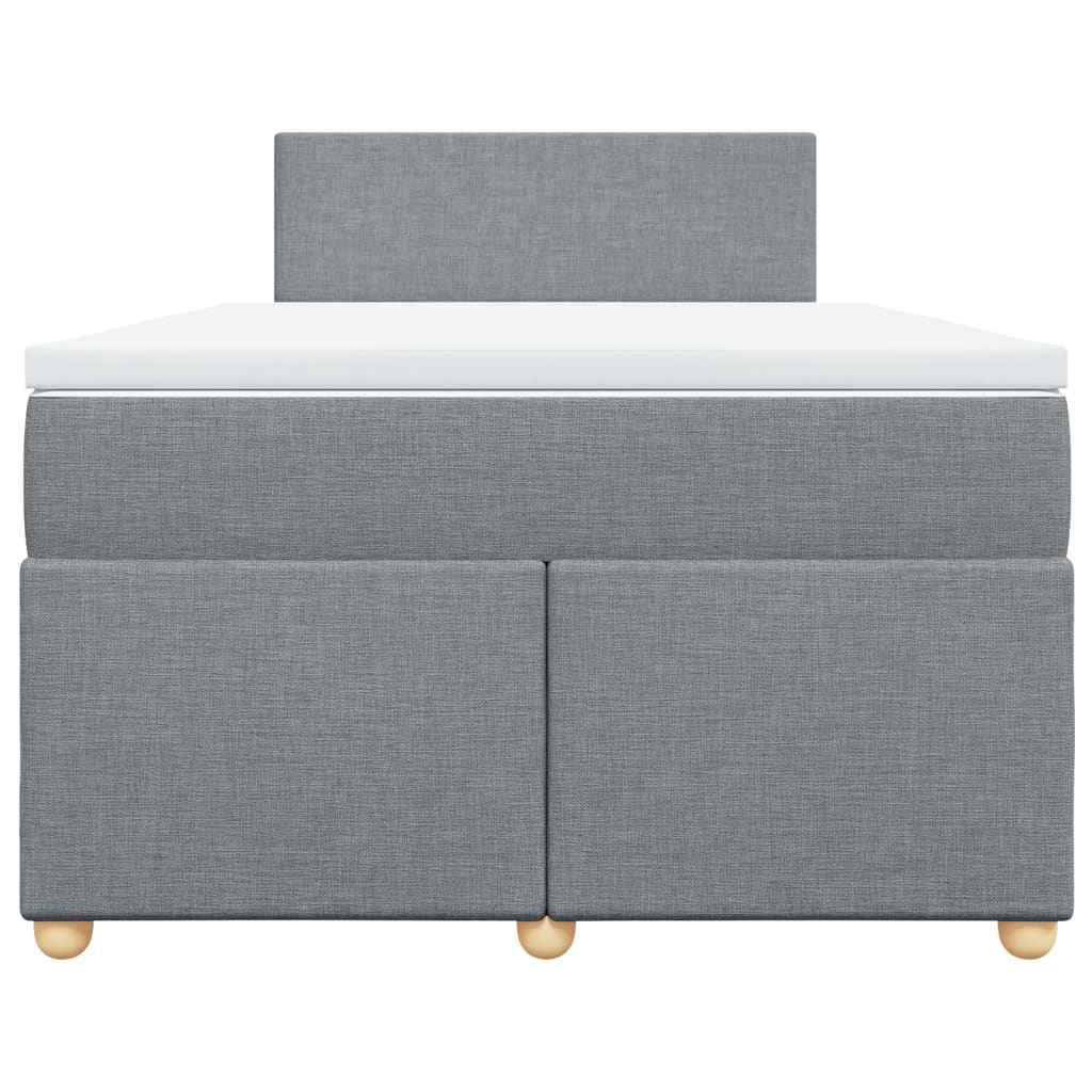 Boxspring met matras stof lichtgrijs 120x200 cm