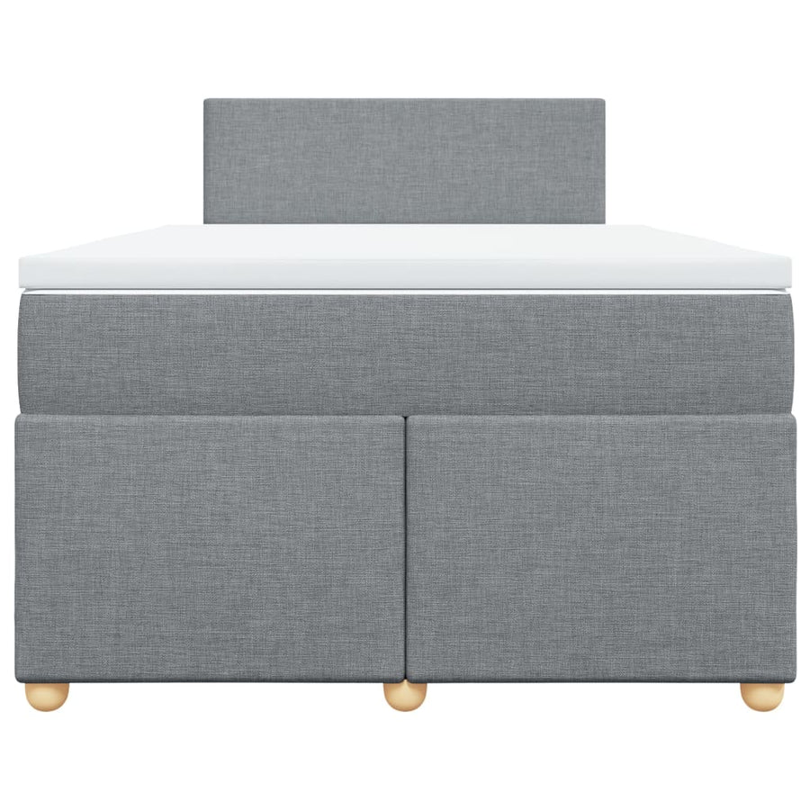 Boxspring met matras stof lichtgrijs 120x200 cm
