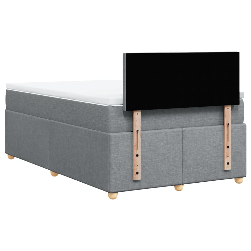 Boxspring met matras stof lichtgrijs 120x200 cm