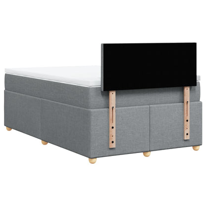 Boxspring met matras stof lichtgrijs 120x200 cm