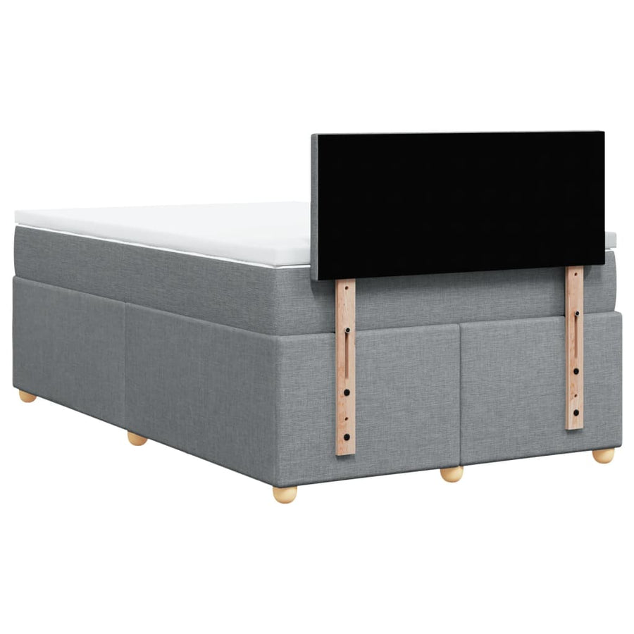 Boxspring met matras stof lichtgrijs 120x200 cm