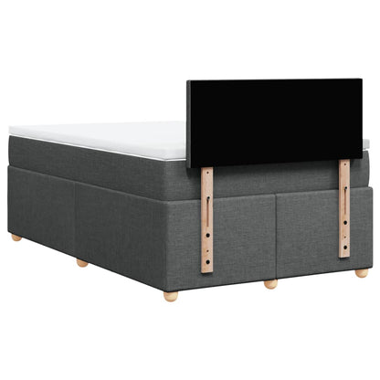 Boxspring met matras stof donkergrijs 120x200 cm