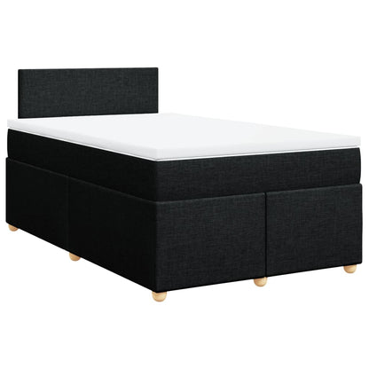 Boxspring met matras stof zwart 120x200 cm