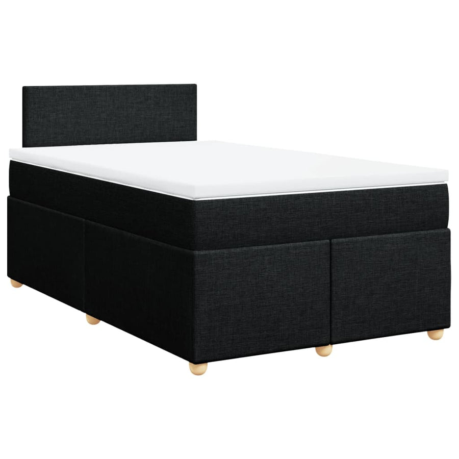 Boxspring met matras stof zwart 120x200 cm