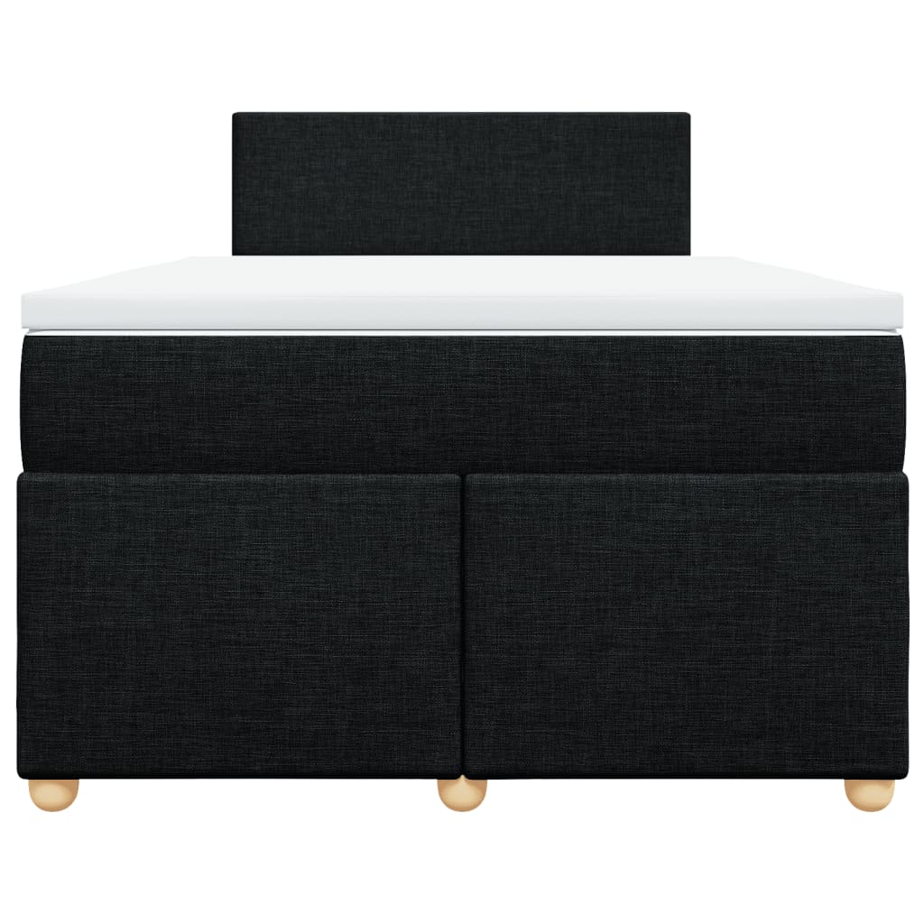 Boxspring met matras stof zwart 120x200 cm