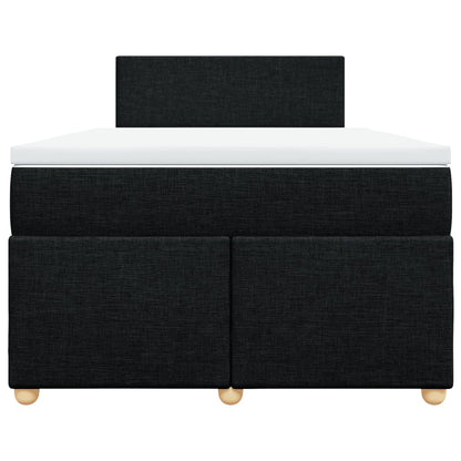 Boxspring met matras stof zwart 120x200 cm