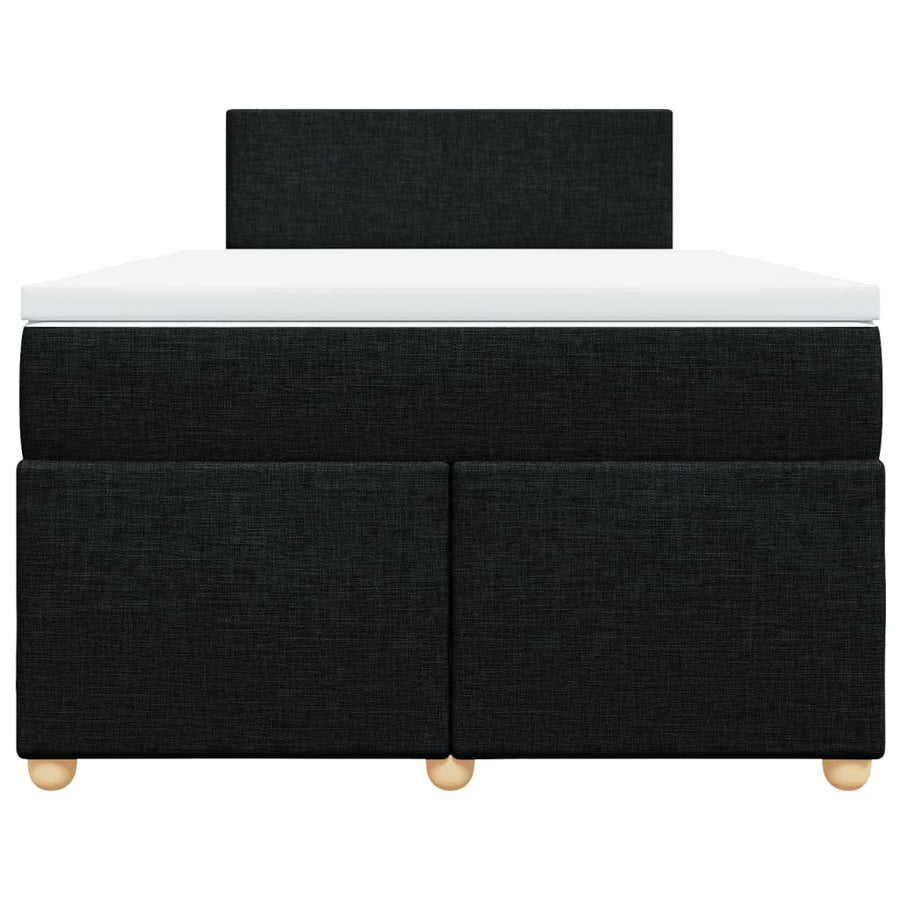 Boxspring met matras stof zwart 120x200 cm