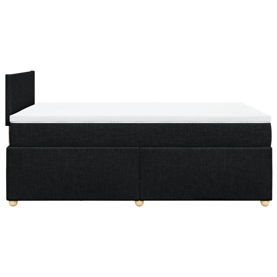 Boxspring met matras stof zwart 120x200 cm