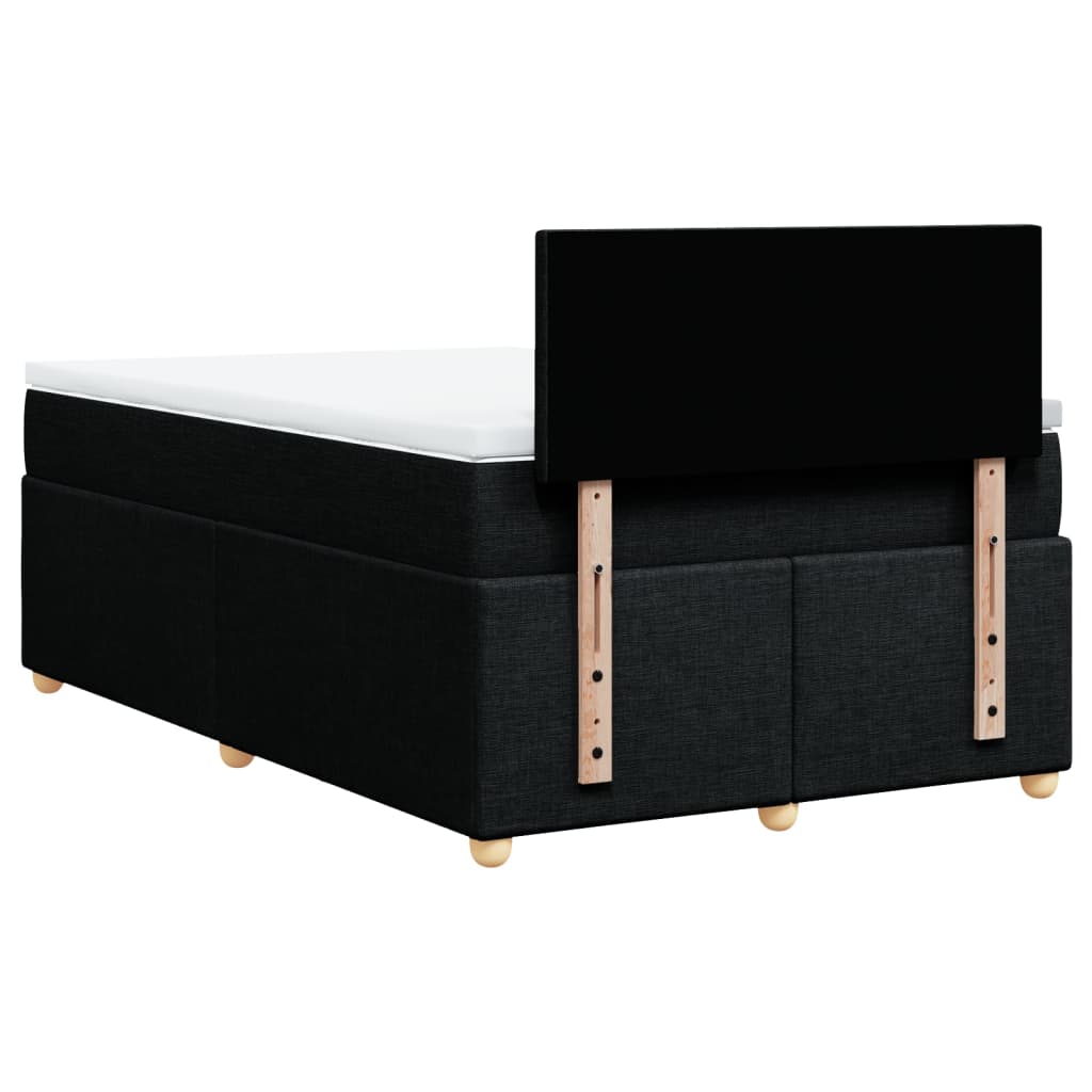 Boxspring met matras stof zwart 120x200 cm