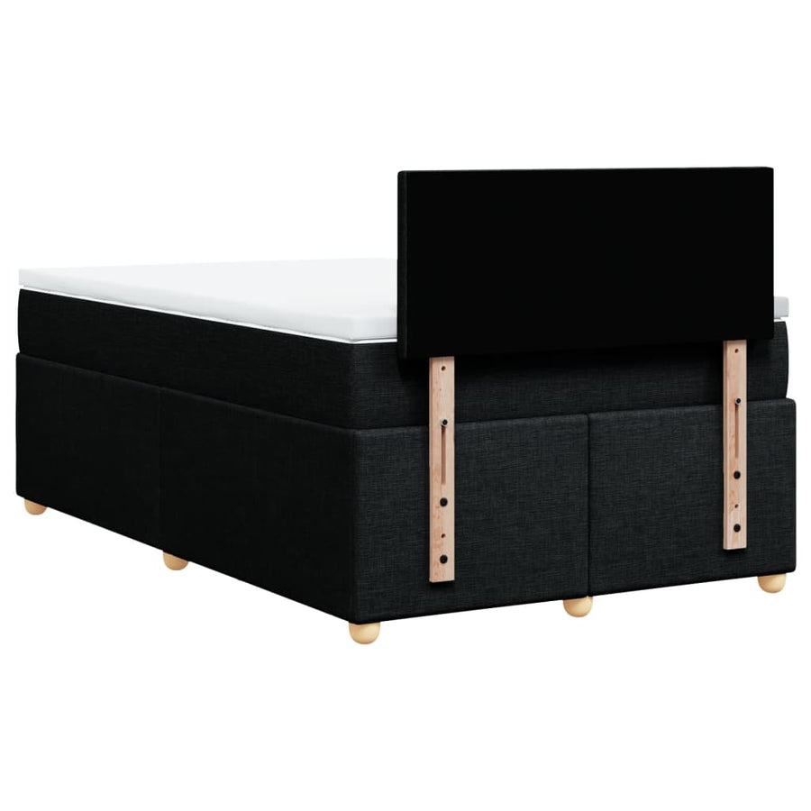 Boxspring met matras stof zwart 120x200 cm