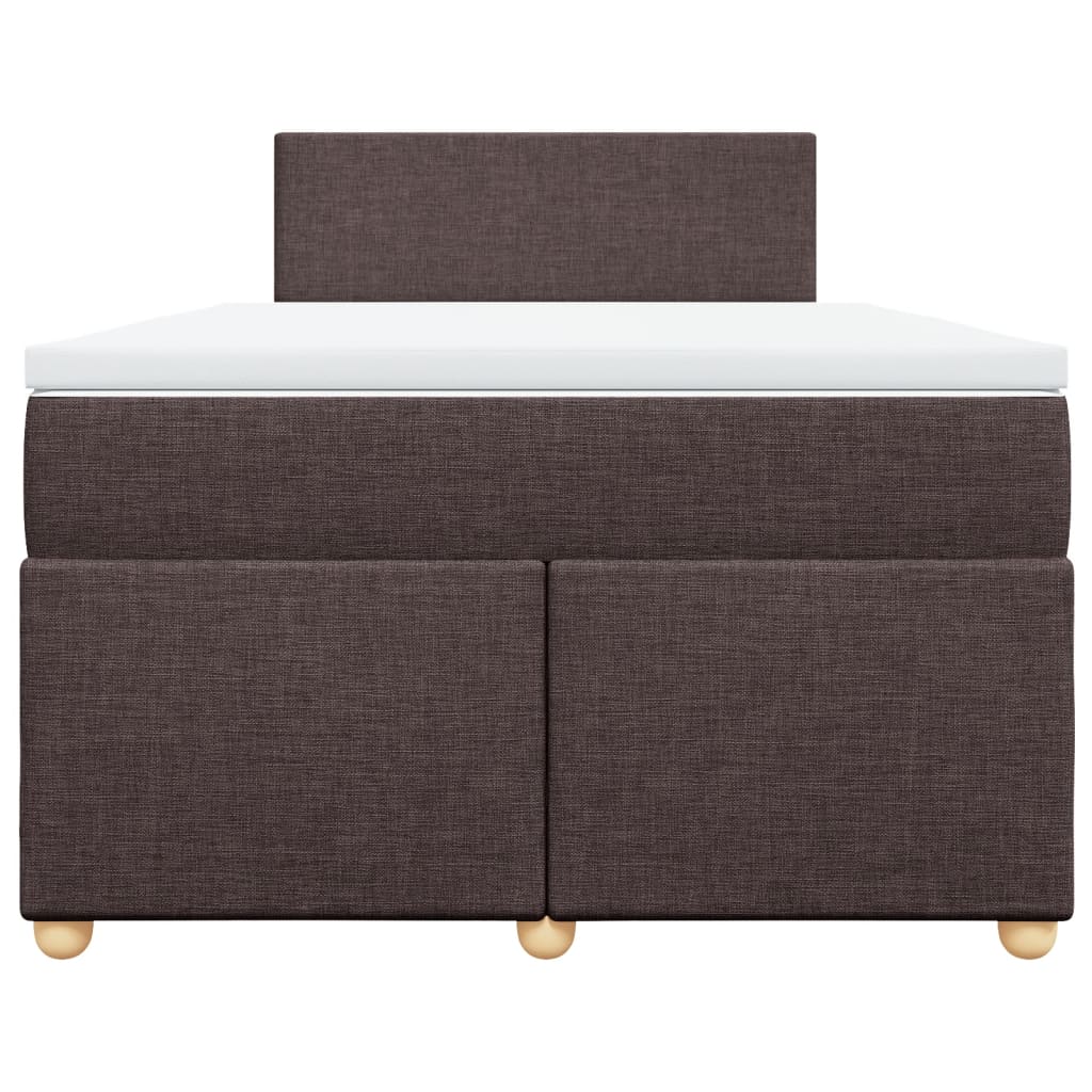 Boxspring met matras stof donkerbruin 120x200 cm