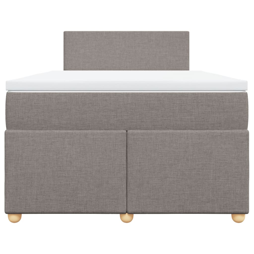 Boxspring met matras stof taupe 120x200 cm