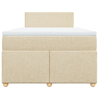 Boxspring met matras stof crèmekleurig 120x200 cm