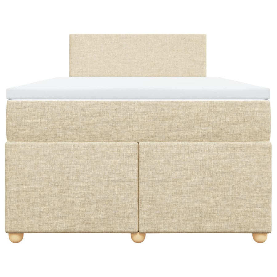Boxspring met matras stof crèmekleurig 120x200 cm