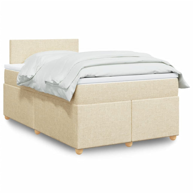 Boxspring met matras stof crèmekleurig 120x200 cm