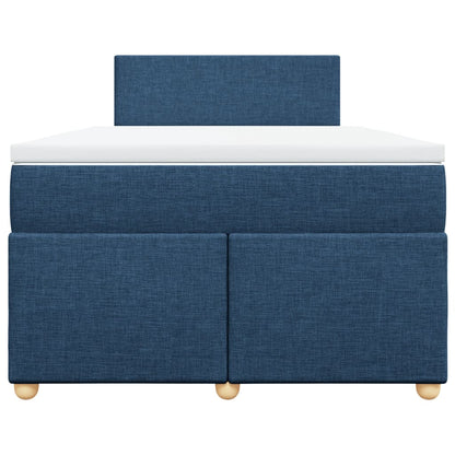 Boxspring met matras stof blauw 120x200 cm