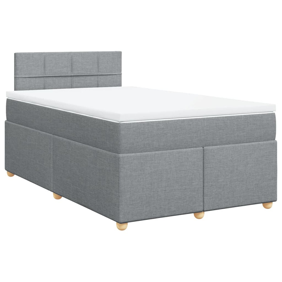Boxspring met matras stof lichtgrijs 120x200 cm