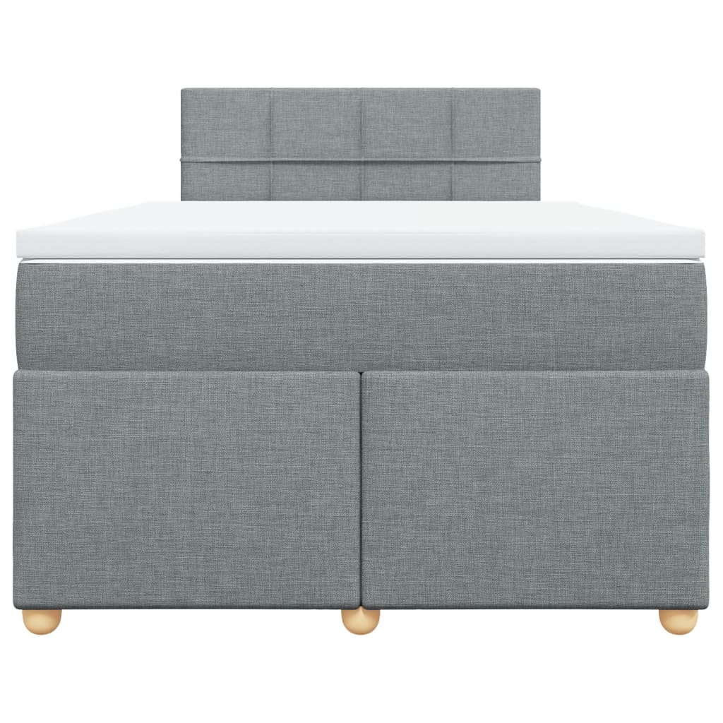 Boxspring met matras stof lichtgrijs 120x200 cm