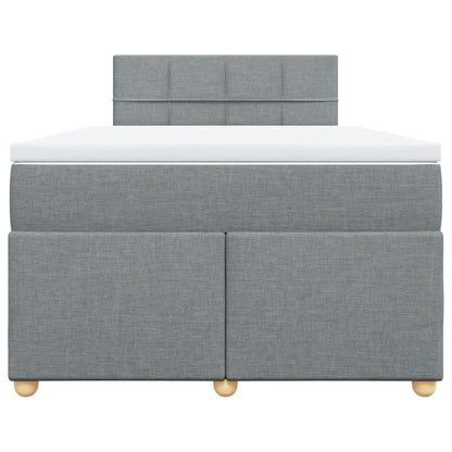 Boxspring met matras stof lichtgrijs 120x200 cm