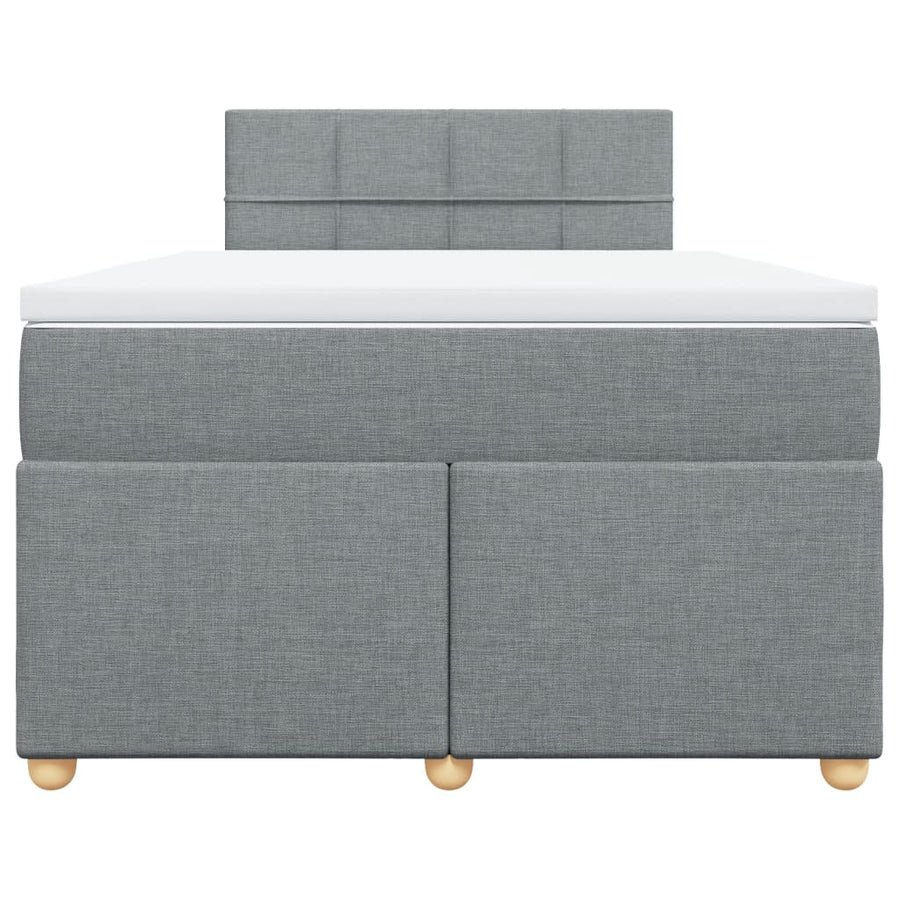 Boxspring met matras stof lichtgrijs 120x200 cm