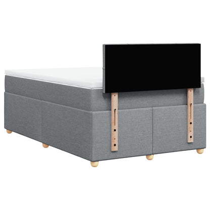 Boxspring met matras stof lichtgrijs 120x200 cm