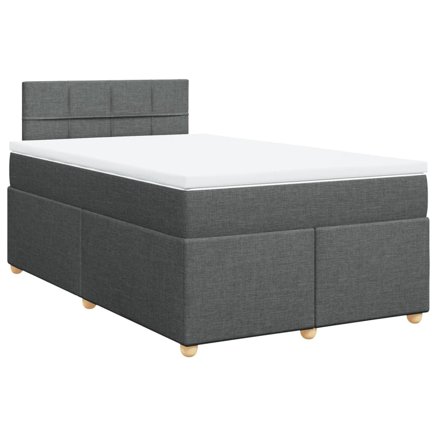Boxspring met matras stof donkergrijs 120x200 cm