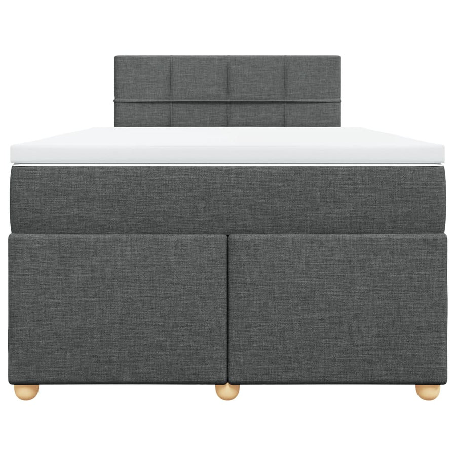 Boxspring met matras stof donkergrijs 120x200 cm