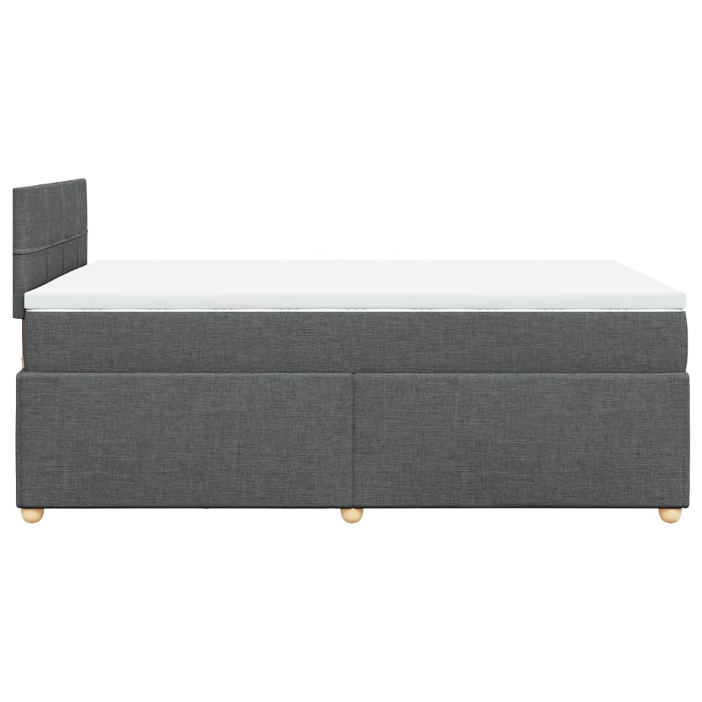 Boxspring met matras stof donkergrijs 120x200 cm