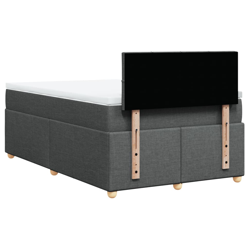 Boxspring met matras stof donkergrijs 120x200 cm