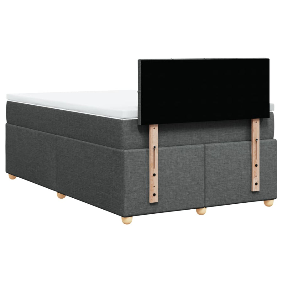 Boxspring met matras stof donkergrijs 120x200 cm