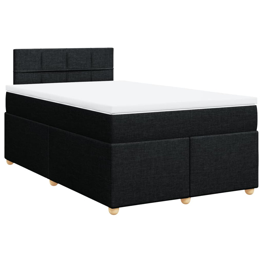 Boxspring met matras stof zwart 120x200 cm