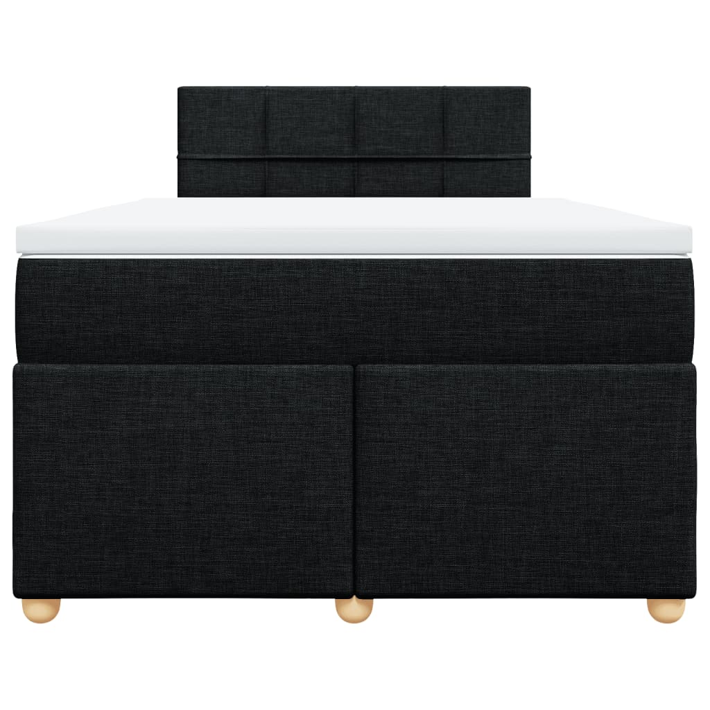 Boxspring met matras stof zwart 120x200 cm