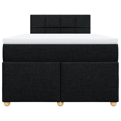 Boxspring met matras stof zwart 120x200 cm