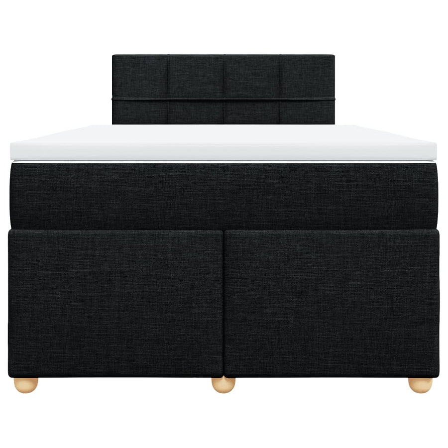 Boxspring met matras stof zwart 120x200 cm