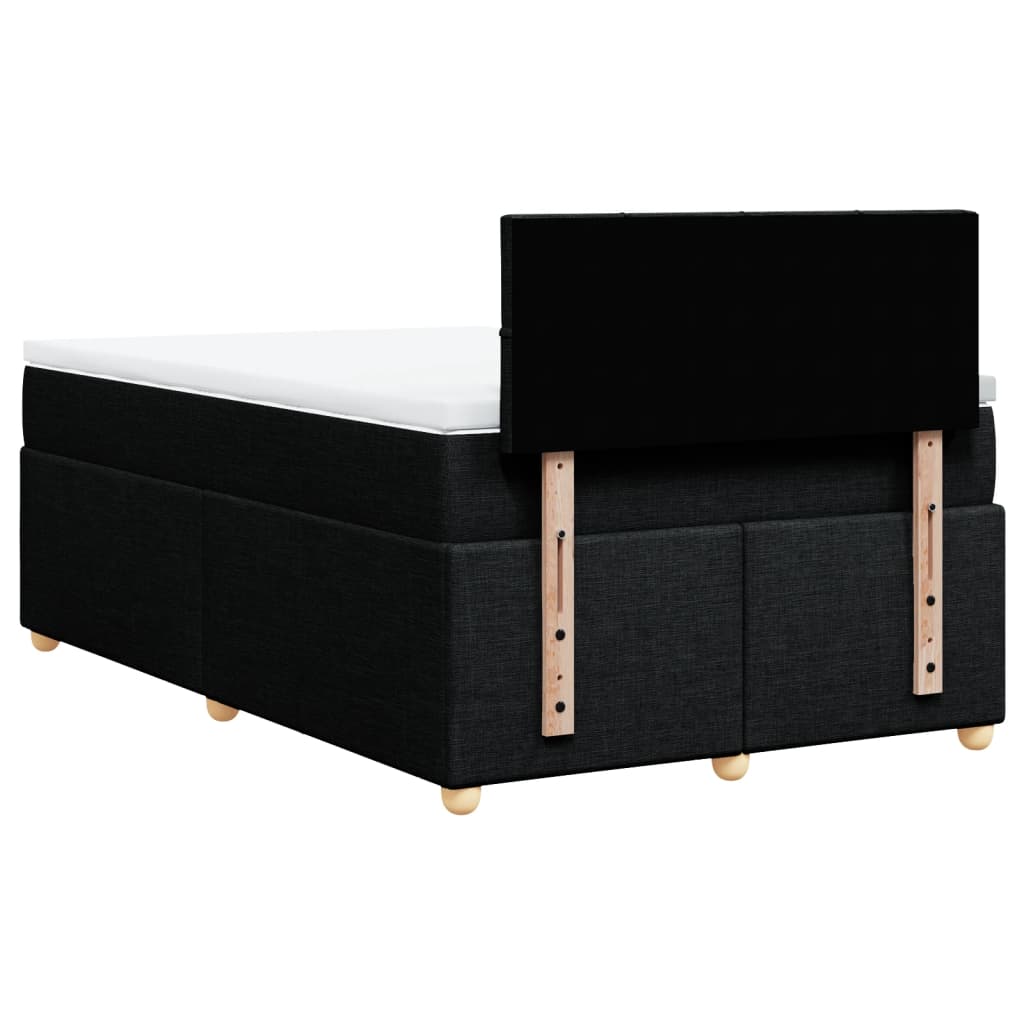 Boxspring met matras stof zwart 120x200 cm