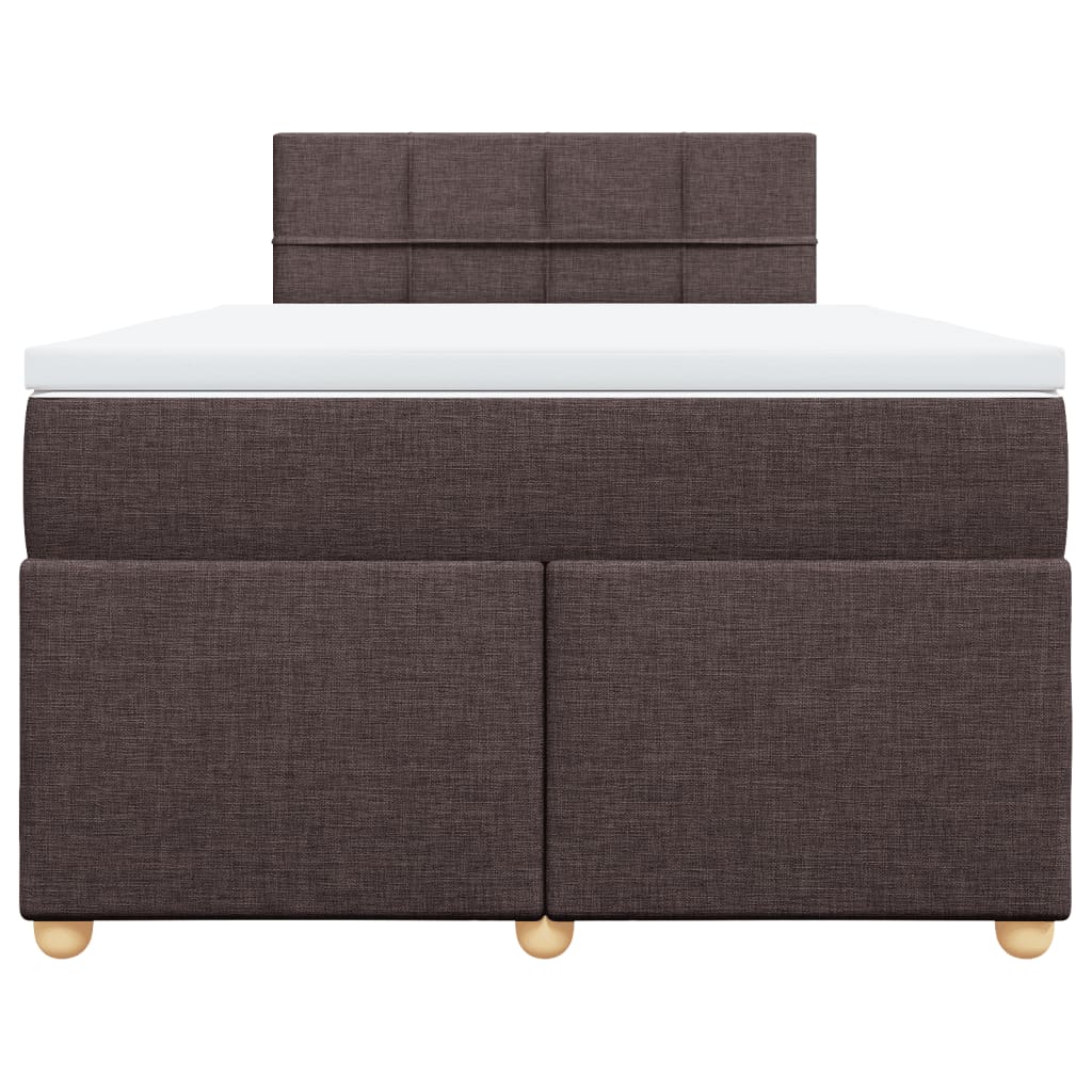 Boxspring met matras stof donkerbruin 120x200 cm