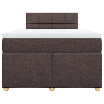 Boxspring met matras stof donkerbruin 120x200 cm