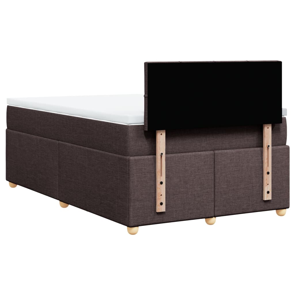 Boxspring met matras stof donkerbruin 120x200 cm