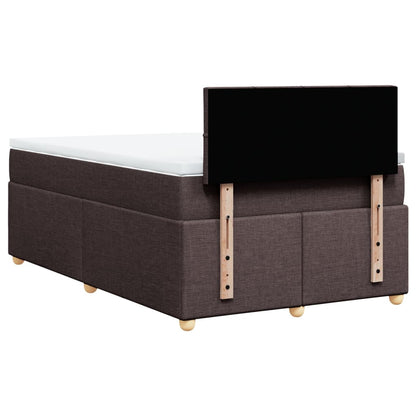 Boxspring met matras stof donkerbruin 120x200 cm