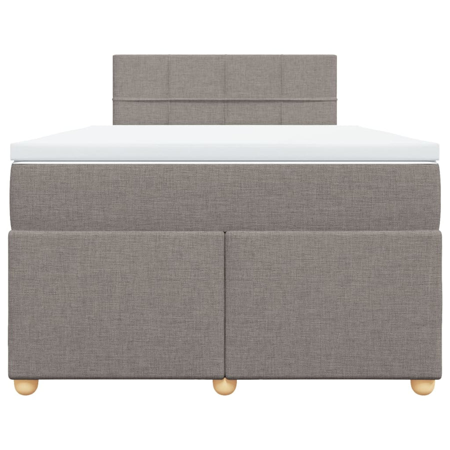 Boxspring met matras stof taupe 120x200 cm