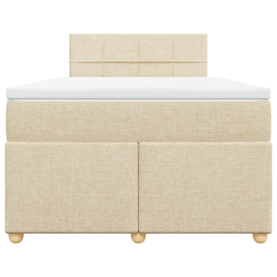 Boxspring met matras stof crèmekleurig 120x200 cm