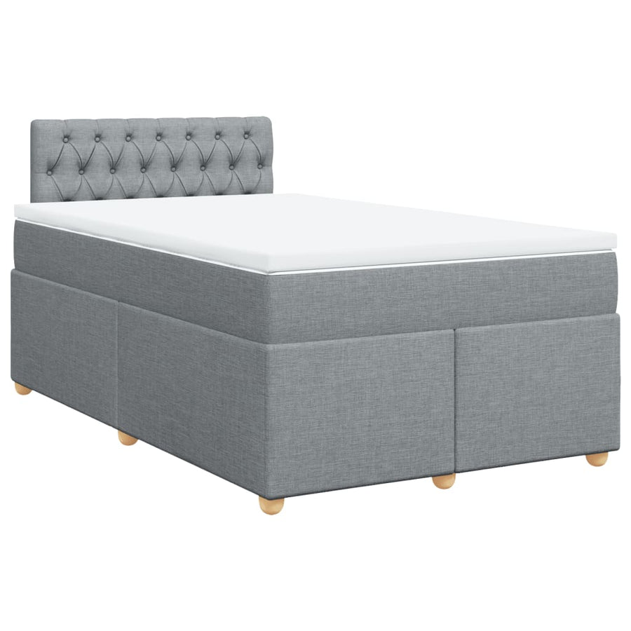 Boxspring met matras stof lichtgrijs 120x200 cm