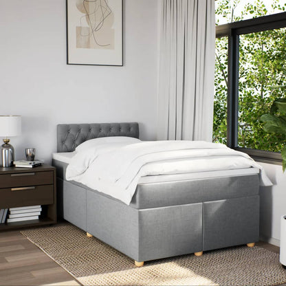 Boxspring met matras stof lichtgrijs 120x200 cm
