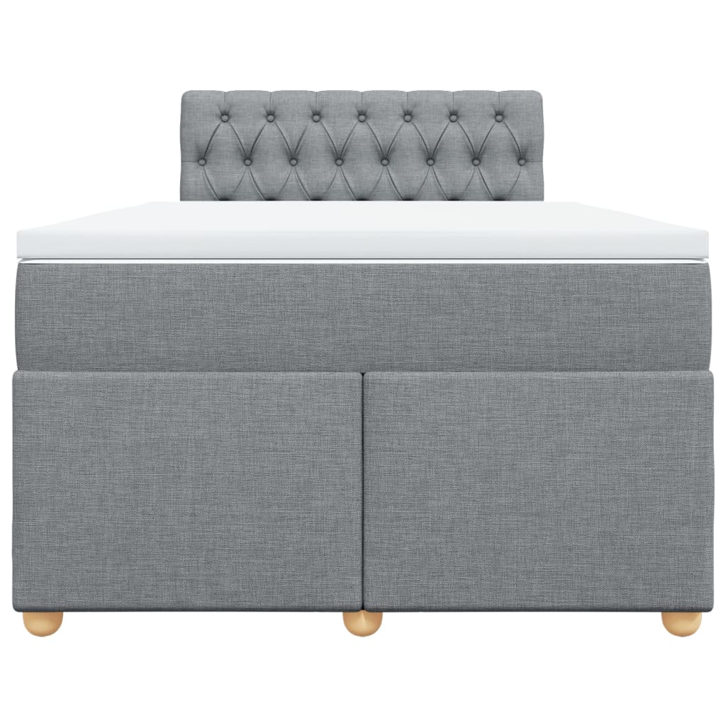 Boxspring met matras stof lichtgrijs 120x200 cm