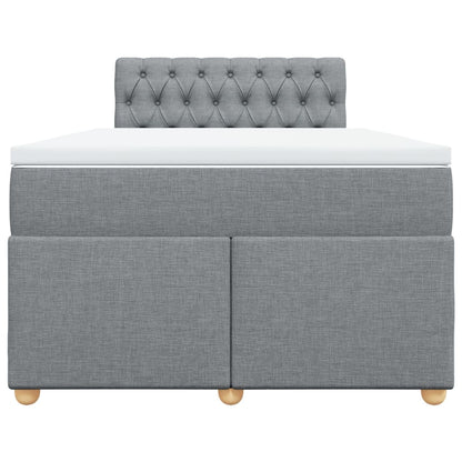 Boxspring met matras stof lichtgrijs 120x200 cm
