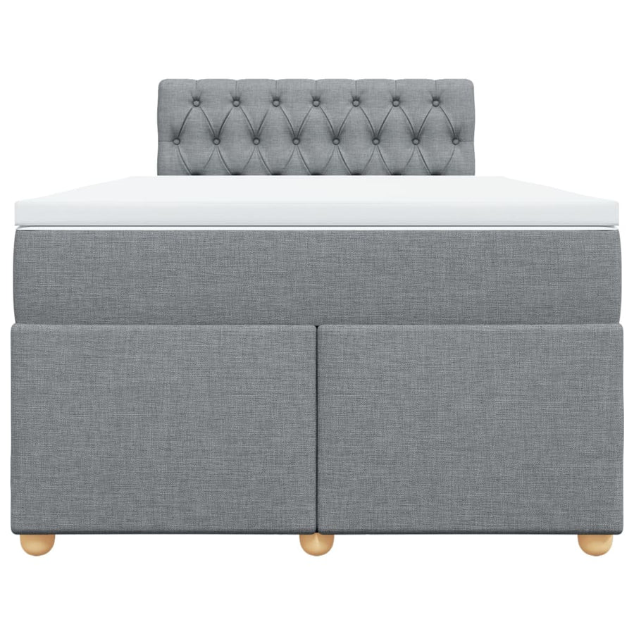 Boxspring met matras stof lichtgrijs 120x200 cm