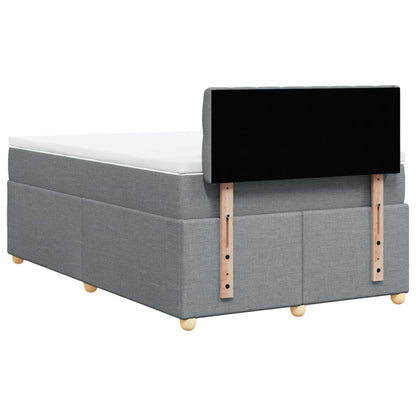 Boxspring met matras stof lichtgrijs 120x200 cm