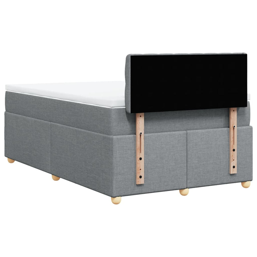 Boxspring met matras stof lichtgrijs 120x200 cm